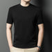 Men’s Knitted Short-Sleeve Round Neck Sweater T-Shirt