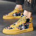Men’s Black High-Top Trend Sneakers – Casual Sports Shoes