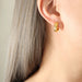 Zircon Inlaid Titanium Steel Huggie Earrings for Women Daily Wear