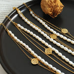 Women’s Triple Layered Pearl Bracelet in Titanium Steel – Elegant & Durable