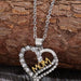 Alloy Heart Pendant Necklace with Inlaid Zircon – Elegant Gift Piece
