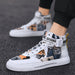 Men’s Black High-Top Trend Sneakers – Casual Sports Shoes