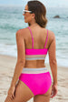Scoop Neck Two-Piece Swim Set With Spaghetti Straps And Sleek Swim Bottoms