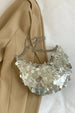 Sequin Chain Crossbody Bag with Metallic Glam Finish