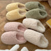 Winter Simple Warm Cotton Slippers Women Fashion Indoor Plush Shoes