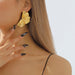 Vintage Pleated Fan Shaped Earrings Fashionable Exaggerated Leaf Earrings