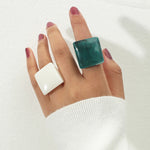 Korea-Inspired Acrylic Resin Rings Set – Vintage Fashion Women Jewelry