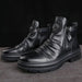 Men's Casual Zipper Martin Boots with Korean Streetwear Styling