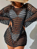 Knitted Hollowed-Out Pullover Swimsuit Cover-Up for Beach Style