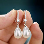 Water Droplet Shaped Simulated Freshwater Pearl Earrings Women's Jewelry