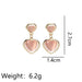 Minimalist Pink Heart Cat's Eye Stone Earrings Women's Jewelry