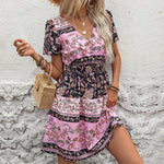 Women’s Printed Bohemian Short Dress - Stylish Summer Fashion with Unique Patterns