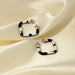 Oil Drip Cuff Earrings for Women in Durable Polished Stainless Steel