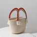 Cute Rainbow Cloud Handbag Handmade Cotton Thread Woven Bag for Beach Vacations