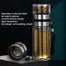 Glass Tea Infuser Bottle Leak-Proof Double Wall Travel Mug for Brewing Tea