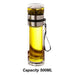 Glass Tea Infuser Bottle Leak-Proof Double Wall Travel Mug for Brewing Tea