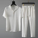 Men's Fashion Shirt Trouser Set Casual jogger 2 Pieces Homewear Set