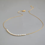 Brass 18K Gold Plated Natural Pearl Necklace Women's Fashion Necklace Jewelry
