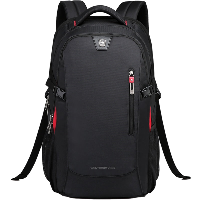 15 Inch Laptop Backpacks Waterproof Nylon 29L Casual Shoulder Bagpack Black