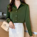 Fashion Silk Shirts Women's Long Sleeve Shirts Silk Blouse Tops