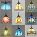 Tiffany Pendant Lights Mediterranean Loft Home Decor Glass Hanging Lamp