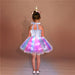 Girls Shiny Unicorn Angel Dress Kids Glowing Party Princess Dresses