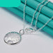 Sterling Silver Chain Tree Round Pendant Necklace Women Fashion Jewelry