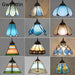 Tiffany Pendant Lights Mediterranean Loft Home Decor Glass Hanging Lamp