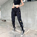Women's Cargo Pants Punk Fashion Jogger Harem Pants High Waist Streetwear