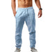 Men's Cotton Linen Pants Solid Color Breathable Linen Trousers