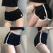 Women's Hot Short Pants Side Split Elastic Waist Patchwork Shorts