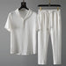 Men's Fashion Shirt Trouser Set Casual jogger 2 Pieces Homewear Set