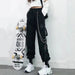 Women's Cargo Pants Punk Fashion Jogger Harem Pants High Waist Streetwear