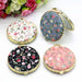 Mini Makeup Compact Pocket Floral Mirror Portable Two-Side Folding Blob Mirror