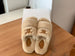 Fuzzy Slippers Versatile Letter Wool Heighten Flat Bottom Footwear