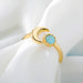Vintage Zircon Adjustable Rings Women's Stainless Steel Jewelry