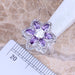 Purple Cubic Zirconia Jewelry Set Silver Plated Pendant Earrings Ring Jewelry