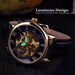 Forsining 3d Logo Design Hollow Engraving Mechanical Wristwatch
