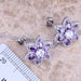 Purple Cubic Zirconia Jewelry Set Silver Plated Pendant Earrings Ring Jewelry