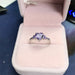 Tibetan Silver Amethyst Ring Lovely Heart Shape Purple Zircon Crystal Ring