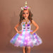 Girls Shiny Unicorn Angel Dress Kids Glowing Party Princess Dresses