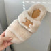 Fuzzy Slippers Versatile Letter Wool Heighten Flat Bottom Footwear