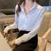 Fashion Silk Shirts Women's Long Sleeve Shirts Silk Blouse Tops