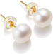 Natural Freshwater Pearl Stud Earrings Sterling Sliver White Pearl Earrings Jewelry