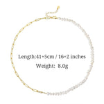 Natural Freshwater Pearl Choker Necklace Women Link Chain Necklac Jewelry