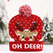 Knitted Christmas Hat with LED Flashing Lights – Festive Holiday Cap