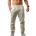 Men's Cotton Linen Pants Solid Color Breathable Linen Trousers