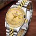 Luxury Gold Stainless Steel Men's Watch – Diamond Accent Design