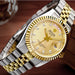 Luxury Gold Stainless Steel Men's Watch – Diamond Accent Design