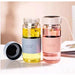 Japanese 480ml Glass Water Bottle with Tea Infuser & Insulated Sleeve Design